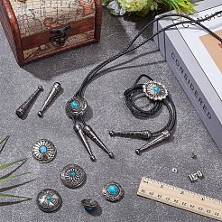 DIY Alloy & Imitation Turquoise Bolo Tie Buckle Making Findings Kits&nbsp;DIY-NB0012-94