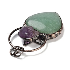 Natural Green Aventurine & Amethyst Big Pendants&nbsp;G-A221-04G