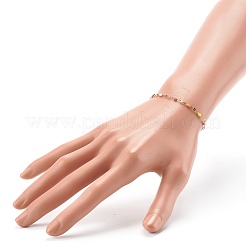 304ステンレススチールエナメルリンクチェーンブレスレット  ゴールドカラー  7-1/8インチ（18cm）&nbsp;BJEW-JB06336