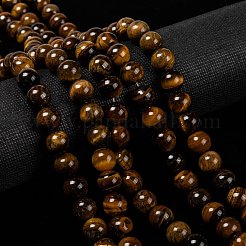 Natural Grade AB Tiger Eye Round Beads Strands&nbsp;X-G-O047-02-10mm