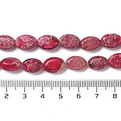 ナチュラルインペリアルジャスパービーズ連売り  染め  オーバル  クリムゾン  11~12.5x8~9x4.5~5mm  穴：1.2mm  約34~35個/連  15.55~16.02''（39.5~40.7センチメートル）&nbsp;G-Q017-A01-01