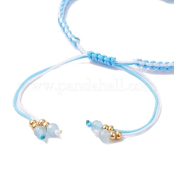 Natural White Jade Beaded Braided Bead Bracelets&nbsp;BJEW-MZ00253-02