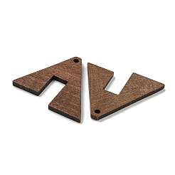 クルミ材のペンダント  ココナッツブラウン  三角形  30x33x2.7mm  穴：2mm&nbsp;FIND-B042-21C