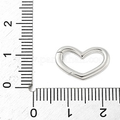 スターリングシルバースプリングゲートリング925個  ハート  プラチナ  10x16x2.5mm&nbsp;STER-S012-07A-P