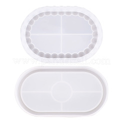 2個 2スタイル DIYトレイシリコンモールド  レジン型  UVレジン用  エポキシ樹脂工芸品作り  ホワイト  120~185x100~170x19~20mm  1個/スタイル&nbsp;DIY-TA0010-45