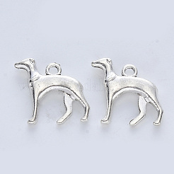 合金のチベット風チャーム  カドミウムフリー＆鉛フリー  犬  アンティークシルバー  19x21x4mm  穴：2mm  約231個/500g&nbsp;TIBE-R316-013AS-RS