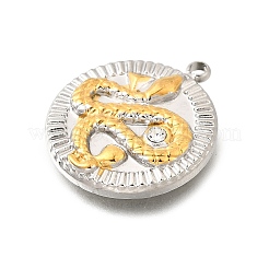 304 Stainless Steel & Rhinestone Pendants&nbsp;STAS-M123-02B-PG