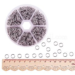 304ステンレススチールオープン丸カン  ラウンド  ステンレス鋼色  8x1mm  18ゲージ  内径約6mm  約100個 /コンパートメント&nbsp;STAS-PH0004-01-8mm