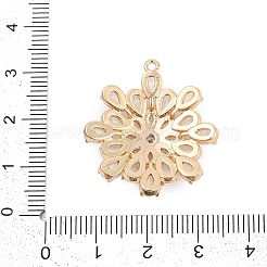 Brass Micro Pave Cubic Zirconia with Glass Pendants&nbsp;KK-Q026-16G