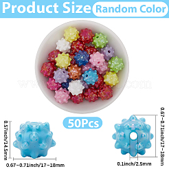 50Pcs UV Plating Opaque Acrylic Beads&nbsp;SACR-PA0001-18