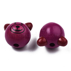 Natural Wooden European Beads&nbsp;WOOD-S040-33-03
