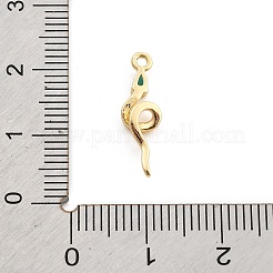 真鍮製マイクロパヴェキュービックジルコニアペンダント  スネークチャーム  ゴールドカラー  18.5x5.5x3mm  穴：1.2mm&nbsp;LS-KK-M321-01E-G03