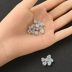 シリコン製ピアスキャッチ  真鍮ベルトピアスバックキャッチ  ハート  プラチナ  6x6.5x4.5mm  穴：0.8mm&nbsp;SIL-YW0001-09P