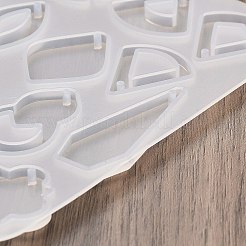 幾何学的なイヤリングペンダント DIY シリコン型  レジン型  UVレジン用  エポキシ樹脂工芸品作り  透明  113x129x4.5mm  内径：14~38.5x15~28.5mm  穴：2mm&nbsp;LS-DIY-Q033-05A