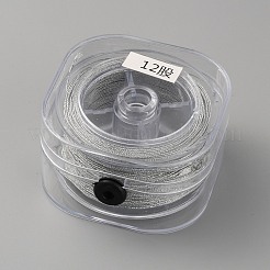 ナイロン糸  プラスチックボビン付き  Diy のジュエリー ビーズのブレスレットを作るため  銀  0.8mm  約54.68ヤード（50m）/ pc&nbsp;LS-OCOR-WH0047-59A-02