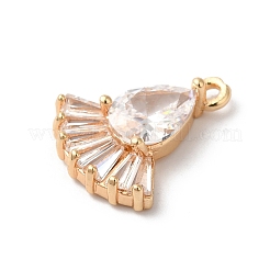 真鍮チャーム  ガラスと  ドレスの形  ゴールドカラー  16x13x4mm  穴：1.4mm&nbsp;KK-C062-050G-01