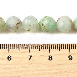 天然クリソプレーズビーズ連売り  多面カット  ラウンド  8mm  穴：1mm  約46~47個/連  15.16~15.55''（38.5~39.5センチメートル）&nbsp;G-G259-D16-5mm