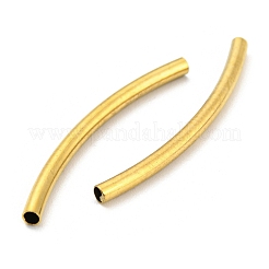 304ステンレスチューブビーズ  カーブチューブ  ゴールドカラー  30x2.5mm  穴：2mm&nbsp;STAS-B047-27K-G