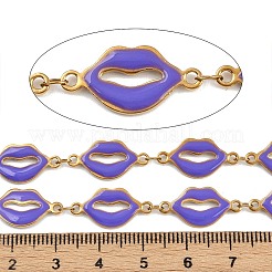 304 Stainless Steel Enamel Lip Link Chains&nbsp;CHS-K023-03G-03