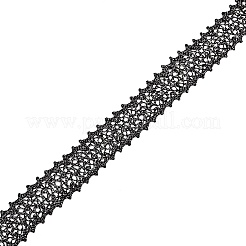 ポリエステルロールレーストリム  ギフト用  蝶結び  衣類飾りアクセサリー  ブラック  1-1/2インチ（37mm）&nbsp;OCOR-WH0063-64E