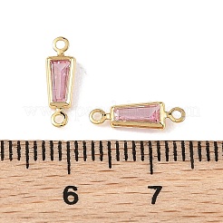 SHEGRACE Brass Pave Cubic Zirconia Trapezoid Connector Charms&nbsp;XGRQ2O654-444B-G
