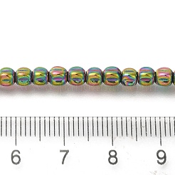 電気めっき合成非磁性ヘマタイト ビーズ 連売り  カボチャ  虹メッキ  3.5~4x3.5mm  穴：0.8mm  約107~112個/連  15.75~15.91インチ（40~40.4cm）&nbsp;G-C154-A01-01D
