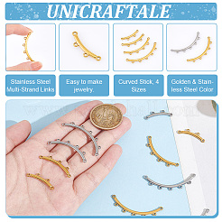 16Pcs 8 Styles Boho Style 304 Stainless Steel Multi-Strand Links&nbsp;STAS-UN0057-78