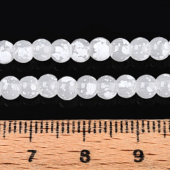 プリントガラスビーズ焼付塗装ガラスビーズ連売り  ラウンド  ミックスカラー  6~6.5mm  穴：1~1.2mm  約142~143個/連  29.92~30.71インチ（76~78cm）&nbsp;DGLA-N015-6mm-M