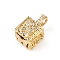 Brass Micro Pave Cubic Zirconia Pendants&nbsp;KK-F919-10B-G