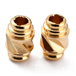 真鍮ビーズ  長持ちメッキ  バレル  24KGP本金メッキ  6x4mm  穴：1.8mm&nbsp;KK-O133-314A-G