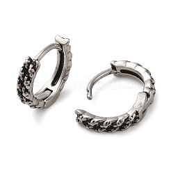 316サージカルステンレスフープピアス  アンティークシルバー  11.5x3mm&nbsp;EJEW-Q795-11AS