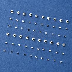 300 個 3 スタイル鉄 & 真鍮つぶし玉カバー  銀  2~3x2~3mm  穴：1.2~1.5mm  100個/スタイル&nbsp;KK-YW0002-16