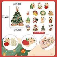 15Pcs 15 Styles Christmas Theme Alloy Enamel Pendants&nbsp;ENAM-FS0003-96