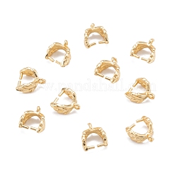 真鍮のアイスピックピンチベイル  長持ちメッキ  葉  18KGP本金メッキ  8.5x7x4mm  穴：1mm  ピン：0.8mm&nbsp;KK-K251-23G