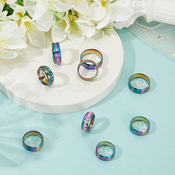 14Pcs 7 Styles Stainless Steel Grooved Finger Ring Settings&nbsp;STAS-SC0010-65RC