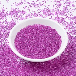 MIYUKIラウンドロカイユビーズ  日本製シードビーズ  11/0  （rr209)フクシア裏地クリスタル  11/0  2x1.3mm  穴：0.8mm  約50000個/ポンド&nbsp;SEED-G007-RR0209