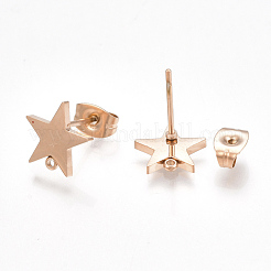 PVD Vacuum Plating 304 Stainless Steel Stud Earring Findings&nbsp;X-STAS-S107-20RG