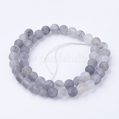 Natural Cloudy Quartz Bead Strands&nbsp;G-G735-81-8mm