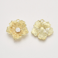合金ペンダント  花  ライトゴールド  26x25x5mm  穴：2mm&nbsp;X-PALLOY-S121-201