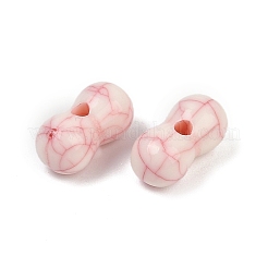アクリル模造ターコイズビーズ  ピーナッツ  レッド  12x6mm  穴：1.6mm  約909個/291g&nbsp;LS-OACR-S047-04
