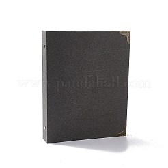 DIY ハードカバー紙スクラップ ブック フォト アルバム  黒の内紙付き  直腸  ブラック  26.5x21x4.2cm  30枚/本&nbsp;LS-DIY-A036-06A