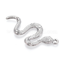 合金ビッグサイズペンダントトップ  ヘビ  カドミウムフリー＆鉛フリー  プラチナ  51x25x3.5mm  穴：2mm&nbsp;PALLOY-N182-05P