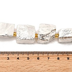 電気メッキの天然パイライトビーズ連売り  ナゲット  シードビーズで  銀メッキ  13~20x11~16x11~15mm  穴：1.6mm  約10個/連  7.48~7.87''（19~20センチメートル）&nbsp;G-F800-A02