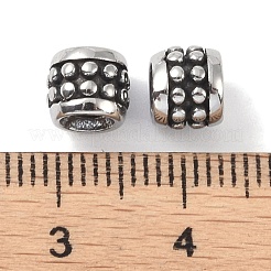 316サージカルステンレスビーズ  コラム  アンティークシルバー  6.5x6mm  穴：2.7mm&nbsp;STAS-P362-25AS
