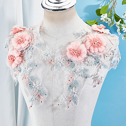 2Pcs Polyester Computerized Embroidered Appliques&nbsp;DIY-CY0003-42