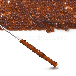Fgb 12/0グレードAラウンドガラスシードビーズ  透明色  コーヒー  2x1.5mm  穴：0.5mm  約45000個/ポンド&nbsp;SEED-A022-F12-24C