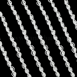 ポリエステルレースリボン  プラスチックパール付き  ホワイト  3/8~1/2インチ（11~13mm）&nbsp;OCOR-WH20001-83A