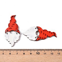 プリントポプラ材ビッグペンダント  クリスマスシリーズ  サンタクロース  51x22x2.5mm  穴：1.6mm&nbsp;FIND-N005-74C-03
