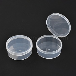 Ppプラスチック収納ボックス  シャムカバー付きラウンド  店の化粧用  6.7x6.5x6x2.6cm&nbsp;CON-M001-01-1