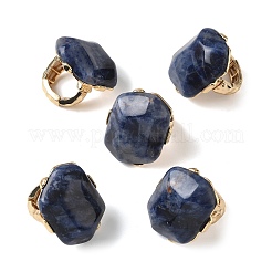 Natural Sodalite & Alloy Finger Rings for Women&nbsp;RJEW-G375-01G-07